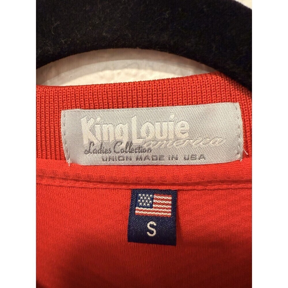 Vintage American Legion Auxiliary Ladies Red Polo Shirt King Louie Women’s Small - Picture 5 of 5